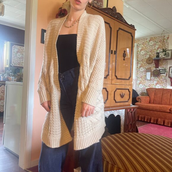 100% Acrylic tan brown button up knitted cardigan! - Picture 11 of 16